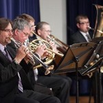 Brass quintet performs during convocation